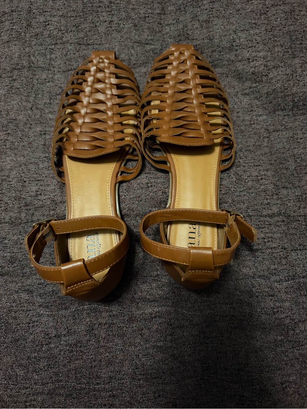 a.n.a Blossom Cognac Woven Ankle-Strap Women's Sandals